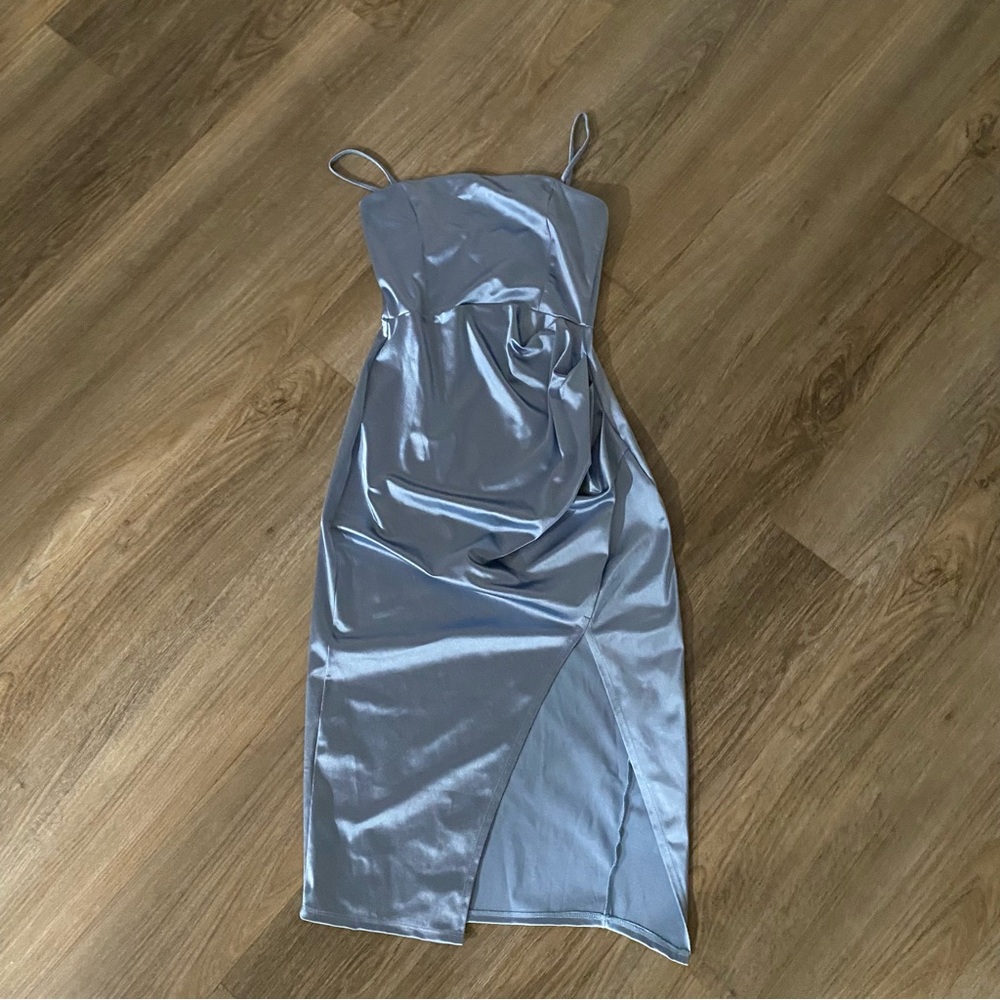Windsor Shimmering Silver Midi Dress